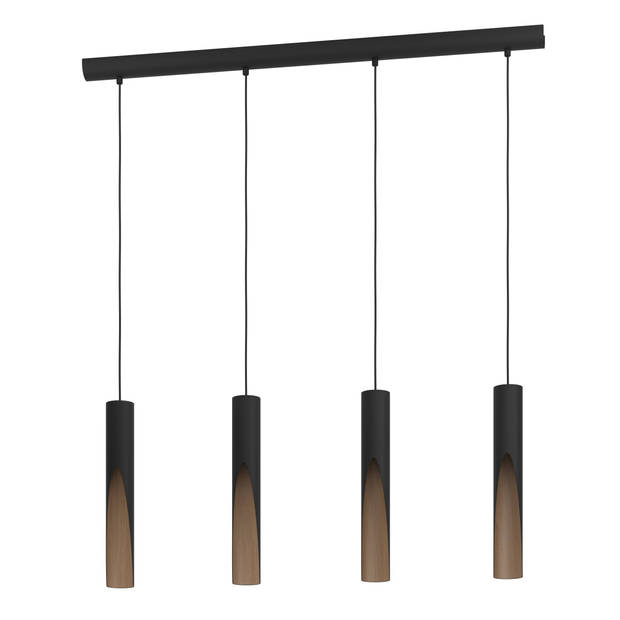 EGLO Barbotto Hanglamp - GU10 - 92,5 cm - Zwart/Bruin - Staal