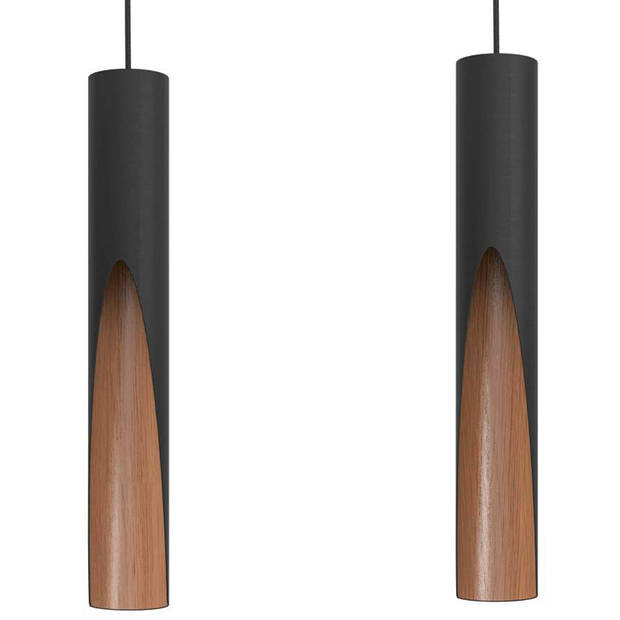 EGLO Barbotto hanglamp - GU10 - Zwart, bruin