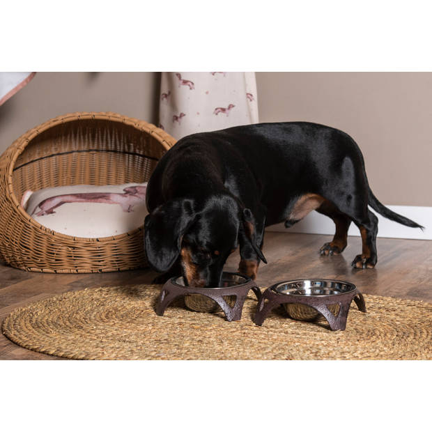 HAES DECO - Set van 2 Sierkussenhoezen - 40x40 cm - 100% Katoen - Dachshund Love