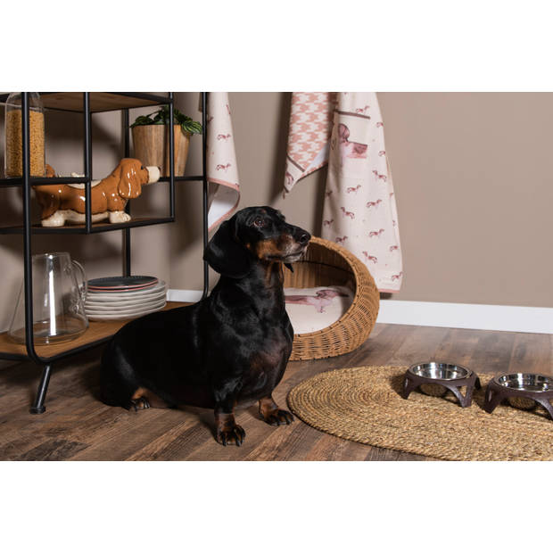 HAES DECO - Set van 2 Sierkussenhoezen - 40x40 cm - 100% Katoen - Dachshund Love