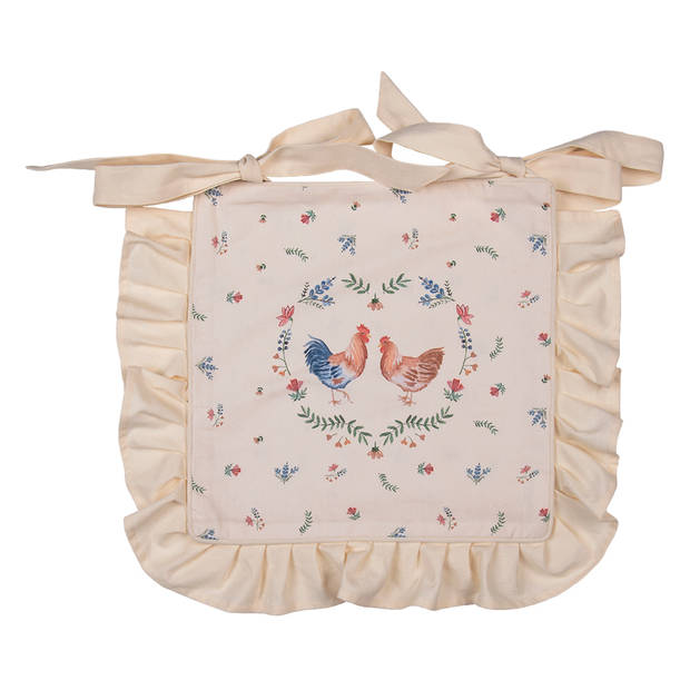 HAES DECO - Set van 2 Sierkussenhoezen - 40x40 cm - 100% Katoen - Chicken and Rooster