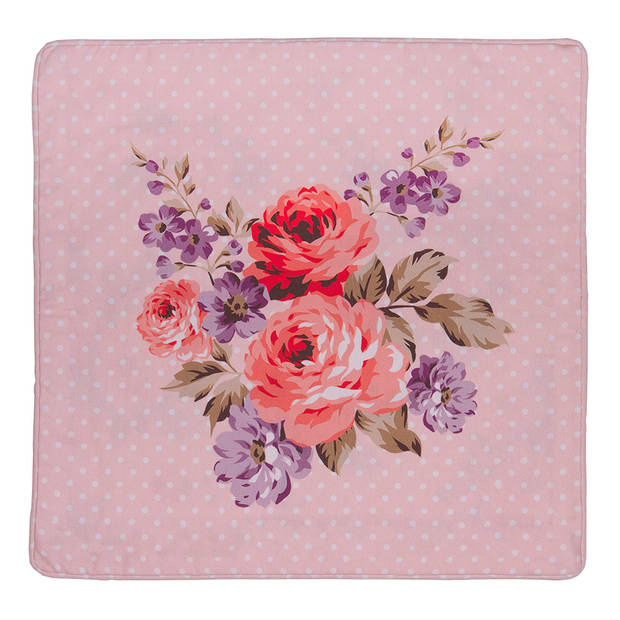 HAES DECO - Set van 2 Sierkussenhoezen - 40x40 cm - 100% Katoen - Dotty Rose