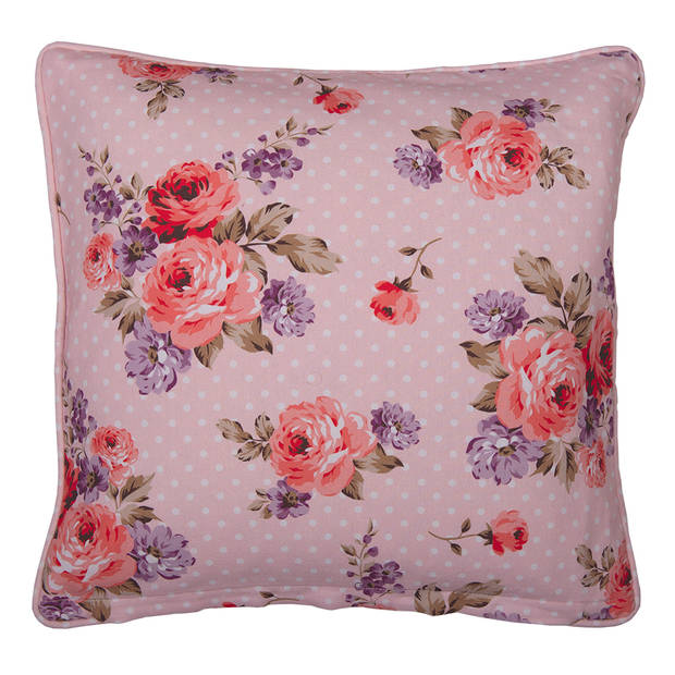 HAES DECO - Set van 2 Sierkussenhoezen - 40x40 cm - 100% Katoen - Dotty Rose