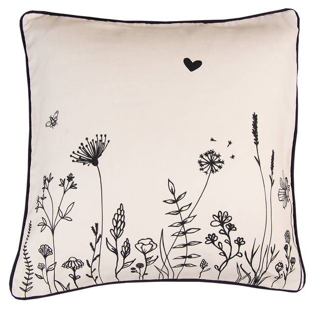 HAES DECO - Set van 2 Sierkussenhoezen - 40x40 cm - 100% Katoen - Flora and Fauna