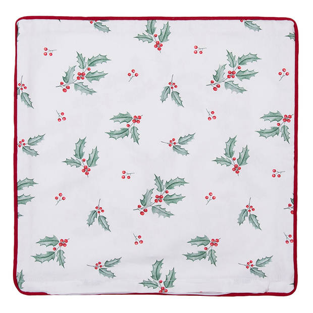 HAES DECO - Set van 2 Sierkussenhoezen - 40x40 cm - 100% Katoen - Holly Christmas