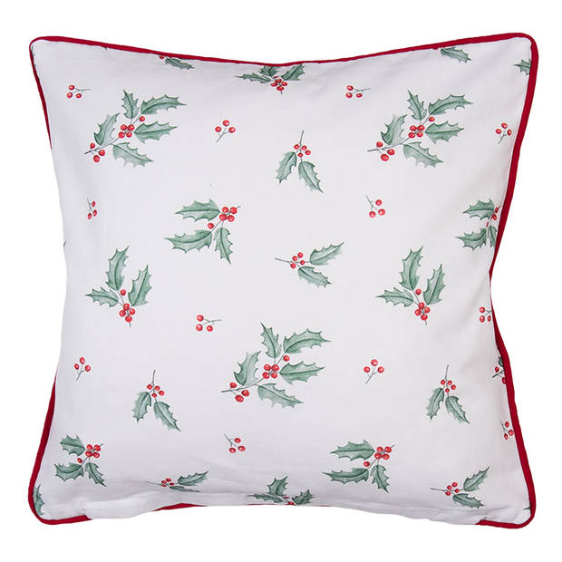 HAES DECO - Set van 2 Sierkussenhoezen - 40x40 cm - 100% Katoen - Holly Christmas