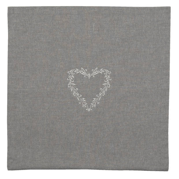 HAES DECO - Set van 2 Sierkussenhoezen - 40x40 cm - 100% Katoen - Lovely Heart