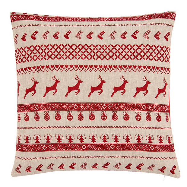 HAES DECO - Set van 2 Sierkussenhoezen - 40x40 cm - 100% Katoen - Nordic Christmas