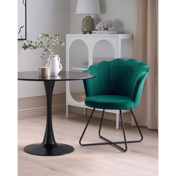 Beliani LOVELOCK - Fauteuil-Groen-Fluweel