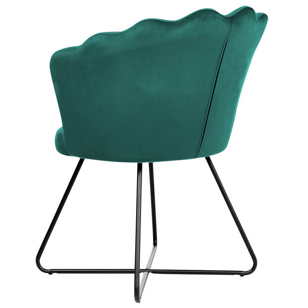 Beliani LOVELOCK - Fauteuil-Groen-Fluweel