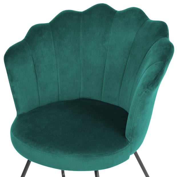 Beliani LOVELOCK - Fauteuil-Groen-Fluweel