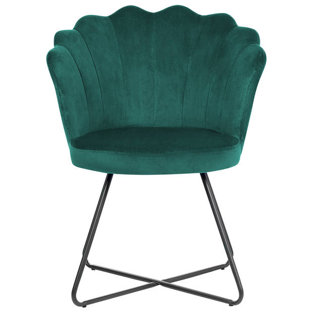 Beliani LOVELOCK - Fauteuil-Groen-Fluweel