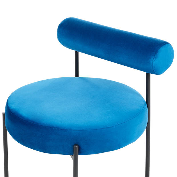 Beliani ALPHA - Fauteuil-Blauw-Fluweel