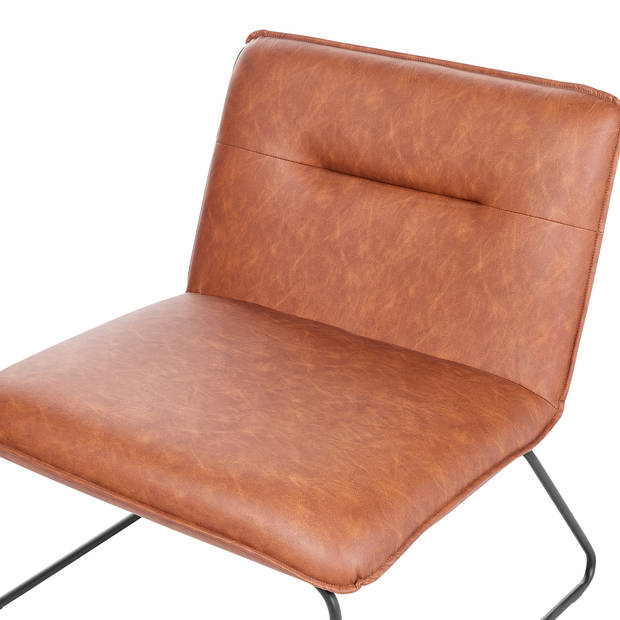 Beliani COTULLA - Fauteuil-Bruin-Kunstleer