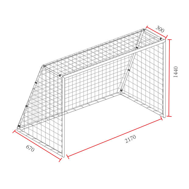 AXI Voetbaldoel Kylian 220x170 cm in Antraciet Voetbaldoeltje / Voetbalgoal van metaal inclusief grondankers