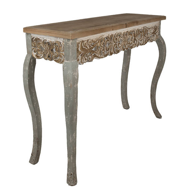 Clayre & Eef Sidetable 125x41x91 cm Bruin Beige Hout Wandtafel Bruin Wandtafel