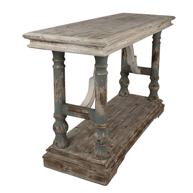 Clayre & Eef Sidetable 140x51x87 cm Bruin Beige Hout Wandtafel Bruin Wandtafel