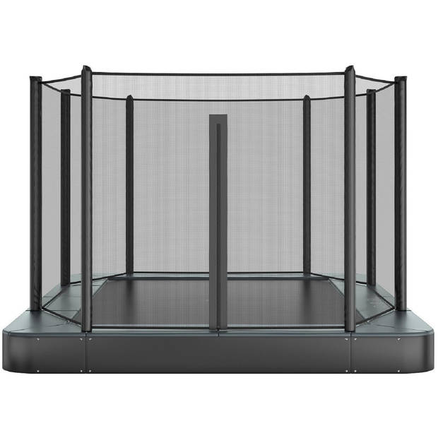 Trampoline AKROBAT ORBIT FLAT 335x244 (11x8ft) Antraciet inclusief veiligheidsnet