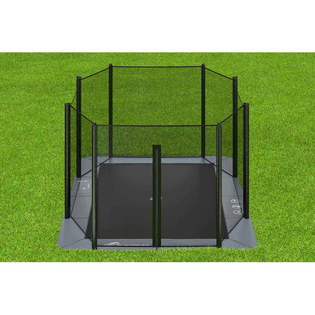 Trampoline AKROBAT ORBIT FLAT 335x244 (11x8ft) Antraciet inclusief veiligheidsnet