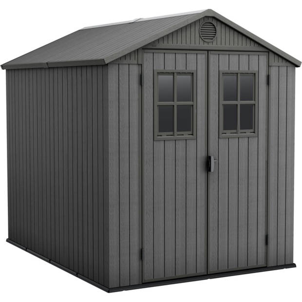 Keter Darwin 68 Tuinhuis - dubbele deuren + ramen - 190x244x221 - Grijs