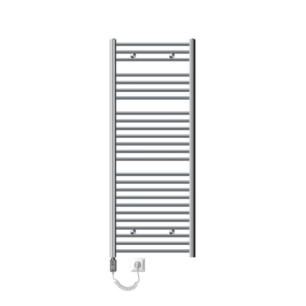 ECD Germany Badkamerradiator elektrisch met verwarmingselement 1200W - 600 x 1500 mm - chroom - recht met zijaansluiting