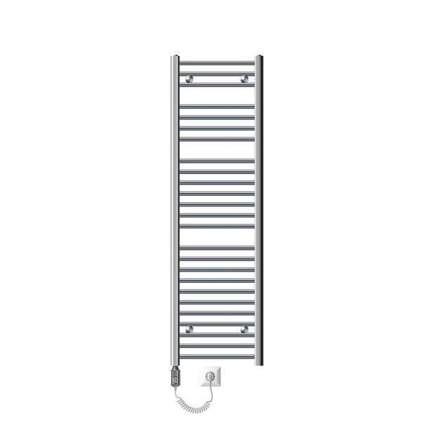 ECD Germany Badkamerradiator elektrisch met verwarmingselement 1200W - 400 x 1500 mm - chroom - recht met zijaansluiting