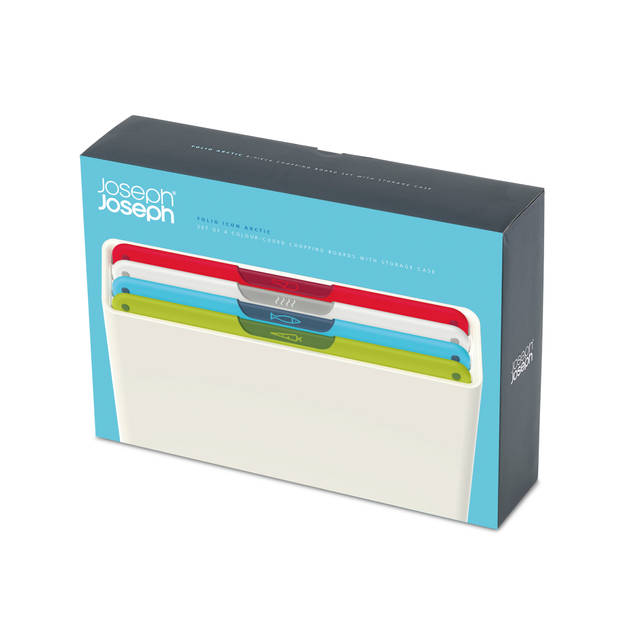 Joseph Joseph - Giftset Folio Icon 4 Snijplanken in Houder Artic White - Polypropyleen - Wit