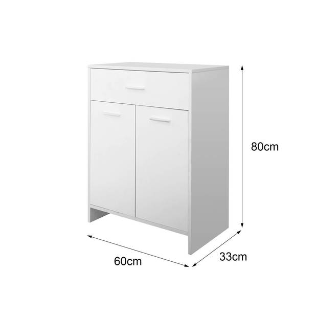 ML-Design badkamermeubel wit, 60x80x33 cm, gemaakt van MDF
