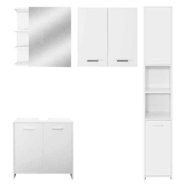 Badkamermeubelset 4-delig moderne stijl wit hout ML-Design