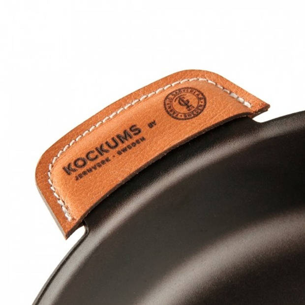 Kockums - Lederen Handvaten Beschermers voor Stalen Pan, Set van 2 Stuks, 8 x 3 cm, Leer - Kockums