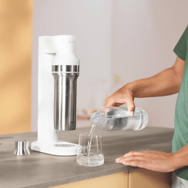 Brita SodaTRIO Bruiswatertoestel Wit - met BRITA flesvoet, CO2 cilinder, glazen & rvs fles