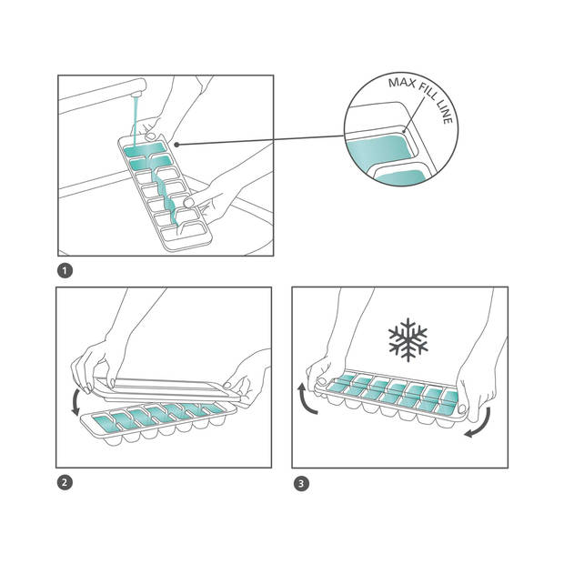 Joseph Joseph - Flow Easy Fill Ijsblokjesvorm - Polypropyleen - Groen