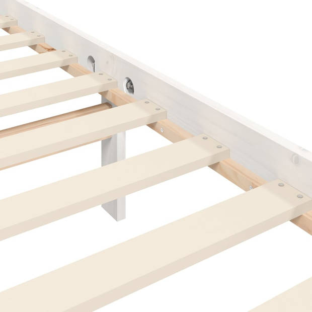 vidaXL Bedframe met hoofdbord massief hout wit