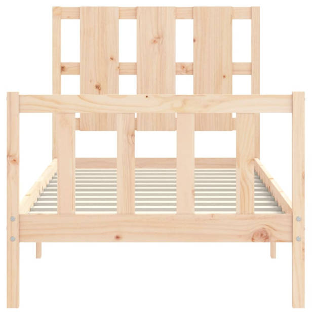 vidaXL Bedframe met hoofdbord massief hout