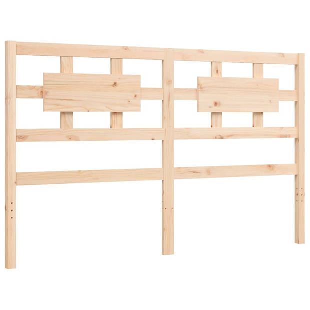 vidaXL Bedframe met hoofdbord massief hout 160x200 cm