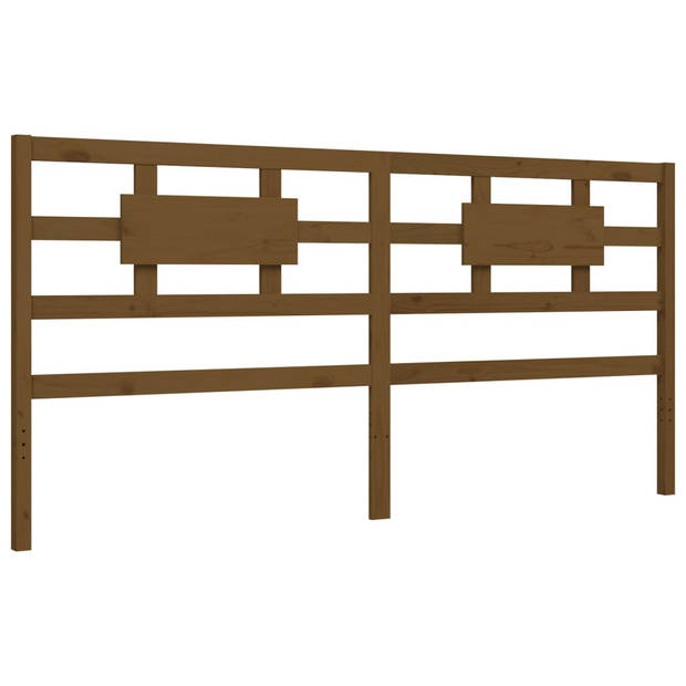 vidaXL Bedframe met hoofdbord massief hout honingbruin 200x200 cm