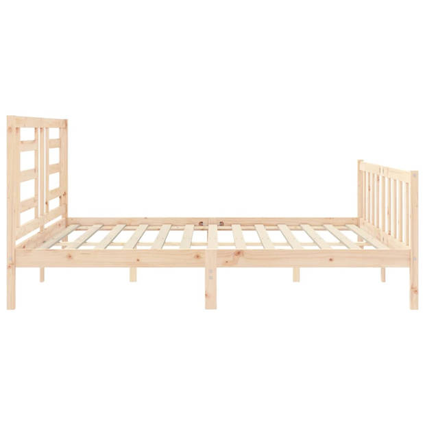 vidaXL Bedframe met hoofdbord massief hout