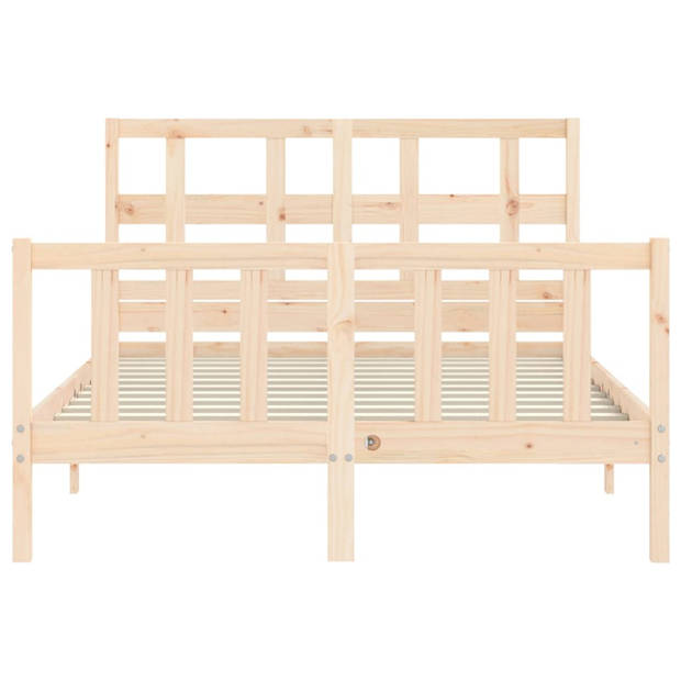 vidaXL Bedframe met hoofdbord massief hout 120x200 cm