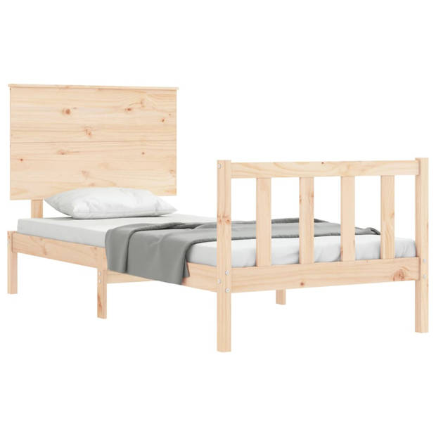 vidaXL Bedframe met hoofdbord massief hout