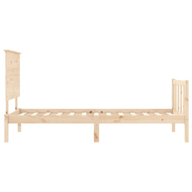 vidaXL Bedframe met hoofdbord massief hout