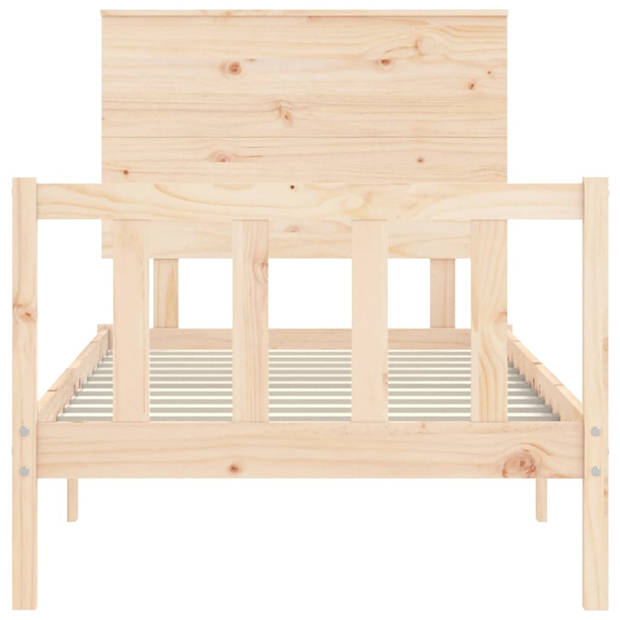 vidaXL Bedframe met hoofdbord massief hout