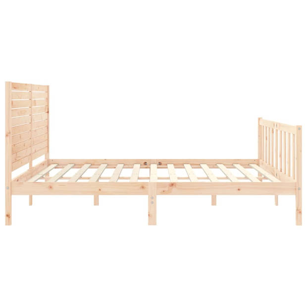 vidaXL Bedframe met hoofdbord massief hout 200x200 cm