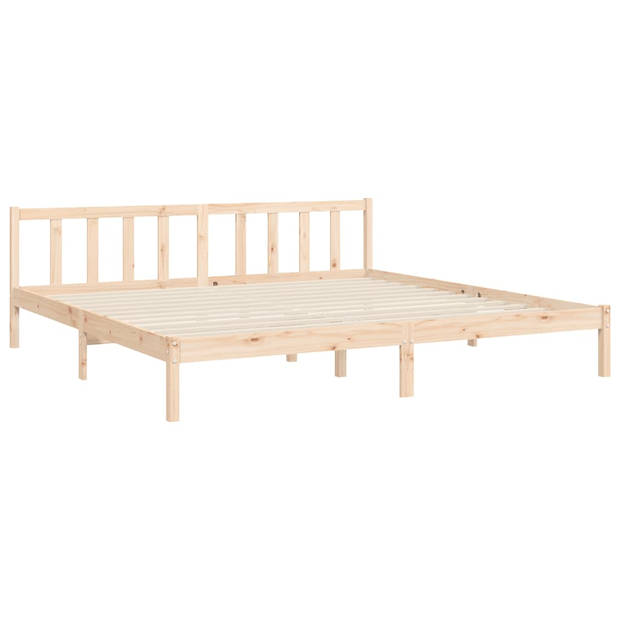 vidaXL Bedframe met hoofdbord massief hout