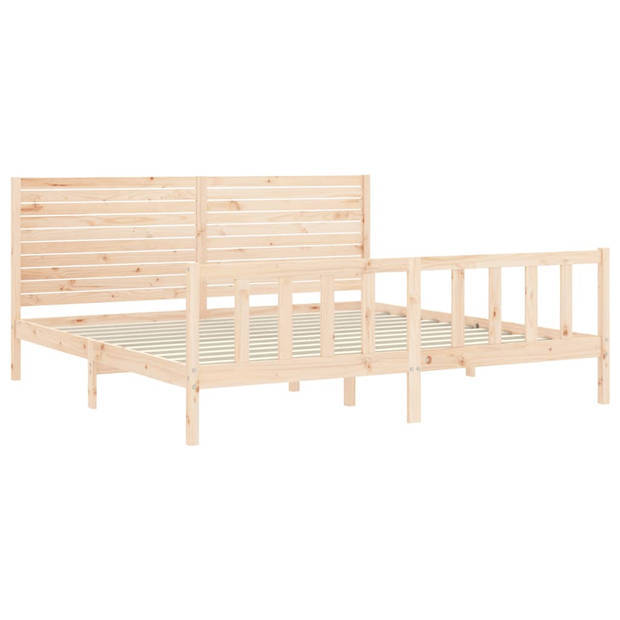 vidaXL Bedframe met hoofdbord massief hout 200x200 cm