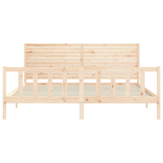 vidaXL Bedframe met hoofdbord massief hout 200x200 cm