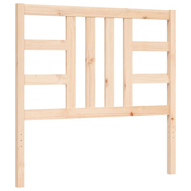 vidaXL Bedframe met hoofdbord massief hout 90x200 cm