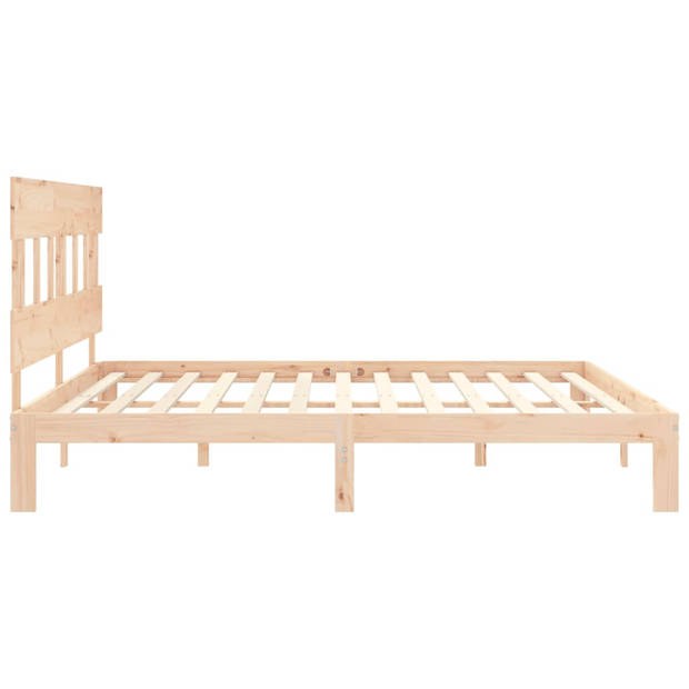 vidaXL Bedframe met hoofdbord massief hout