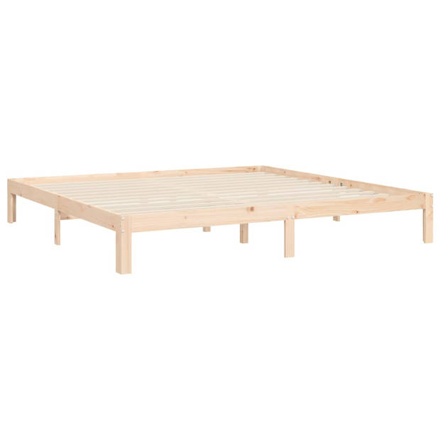 vidaXL Bedframe met hoofdbord massief hout 200x200 cm