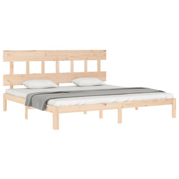 vidaXL Bedframe met hoofdbord massief hout