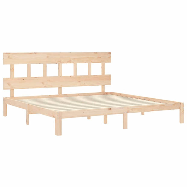 vidaXL Bedframe met hoofdbord massief hout